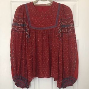 Ulla Johnson Bib Front Peasant Blouse